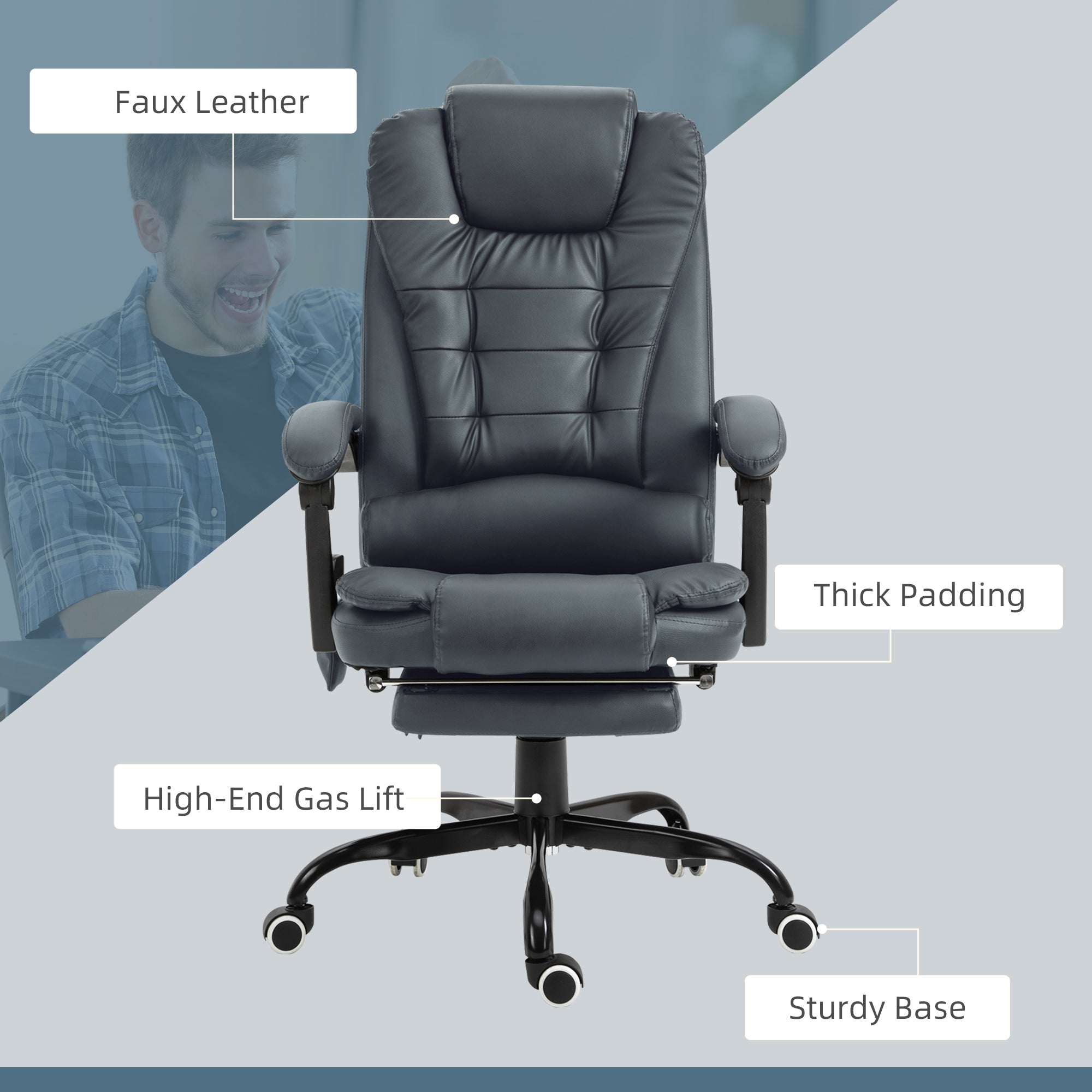 PostureLab™ ErgoMassage Pro — 7‑Point Vibrating Chair with High‑Back Support