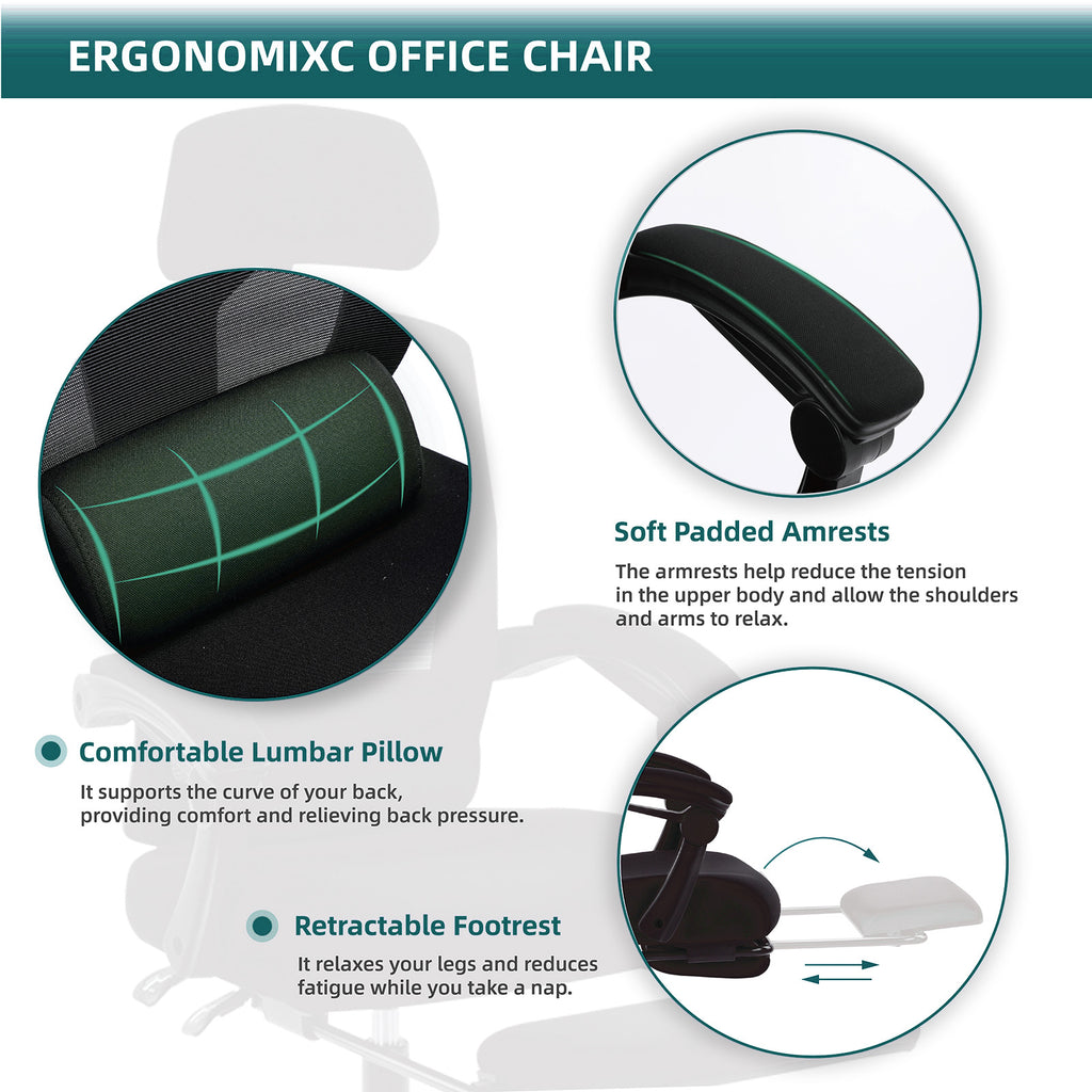 PostureLab™ Pro Ergonomic Recliner Chair — Full‑Body Support for Long Workdays