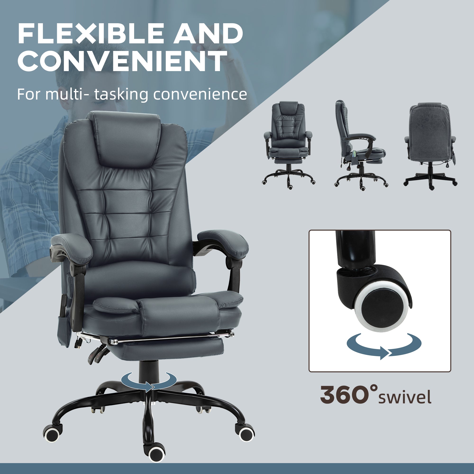 PostureLab™ ErgoMassage Pro — 7‑Point Vibrating Chair with High‑Back Support