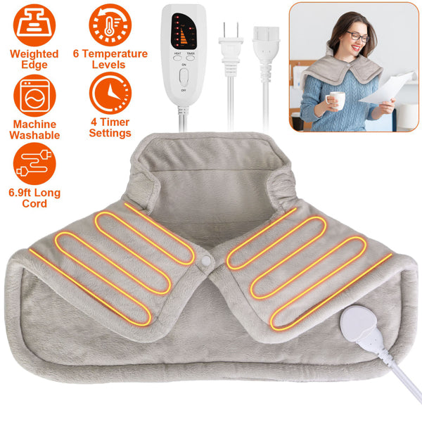 PostureLab™ Large Weighted Heating Pad For Neck And Shoulders