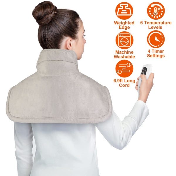 PostureLab™ Large Weighted Heating Pad For Neck And Shoulders
