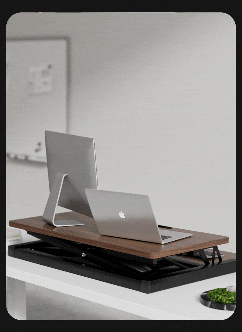 PostureLab™ Elevate32 Sit‑to‑Stand Desk Converter — Dual‑Monitor Riser with Wide Keyboard Tray